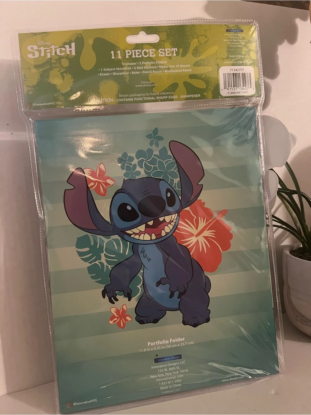 Disney Stitch Stationery Set - Turquoise, Purple & Coral
